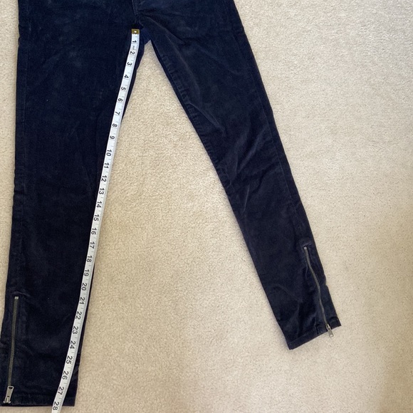 Lucky Brand Corduroy Mid Rise Skinny Pants Jeans Zipper on Bottom of Legs - Picture 6 of 7